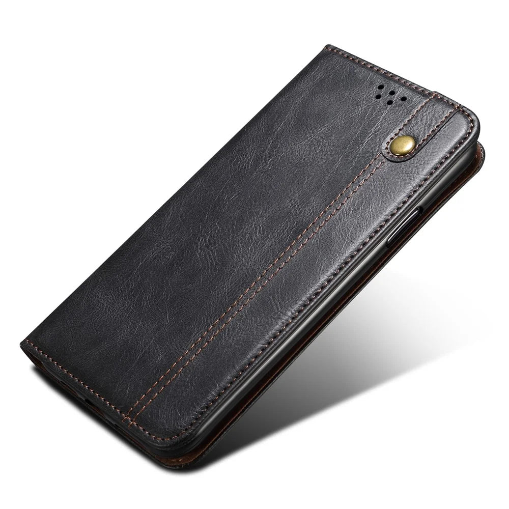 For Samsung Galaxy S24+ Cell Phone Case PU Leather Cover Stand Phone Shell Wallet - Black - 4