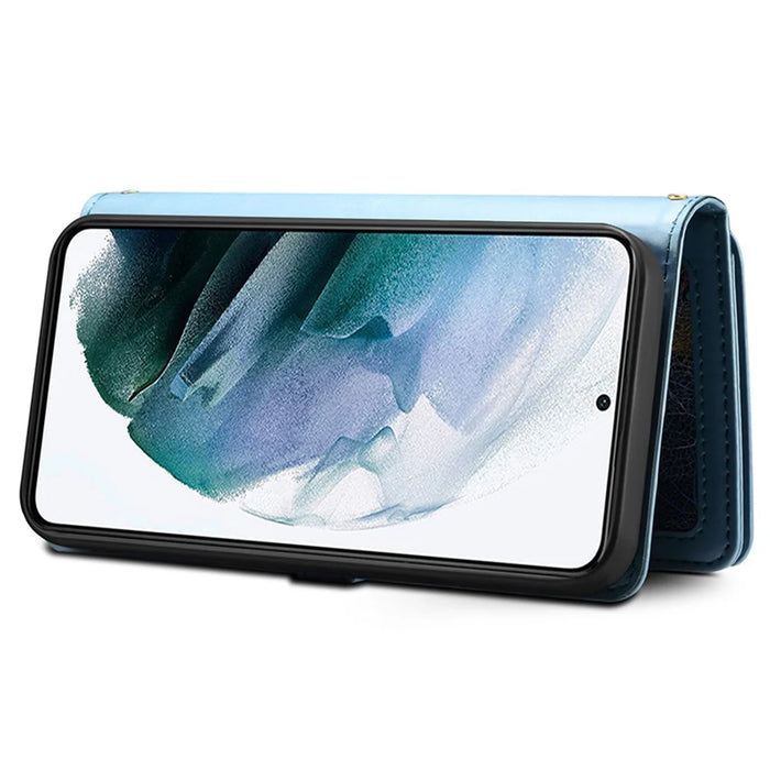 ESEBLE For Samsung Galaxy S24 Case Zipper Pocket Wallet Leather Phone Cover - Blue - 3