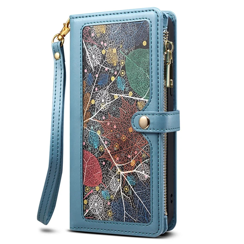 ESEBLE For Samsung Galaxy S24 Ultra Cover RFID Blocking Leather Phone Stand Case - Blue - 7