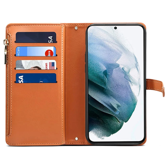 ESEBLE For Samsung Galaxy S24+ Case RFID Blocking Wallet Cellphone Leather Cover - Brown - 2