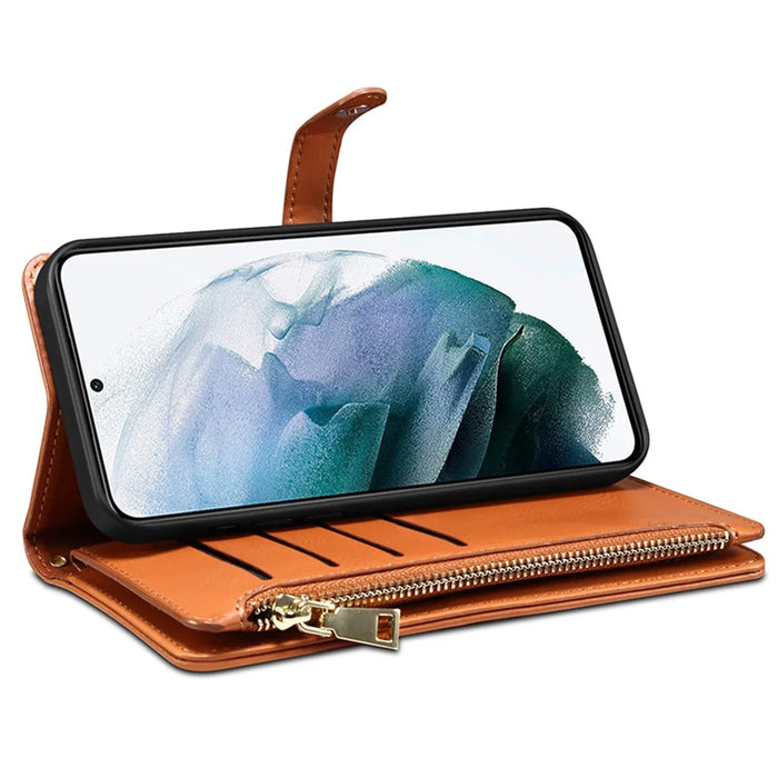 ESEBLE For Samsung Galaxy S24+ Case RFID Blocking Wallet Cellphone Leather Cover - Brown - 4