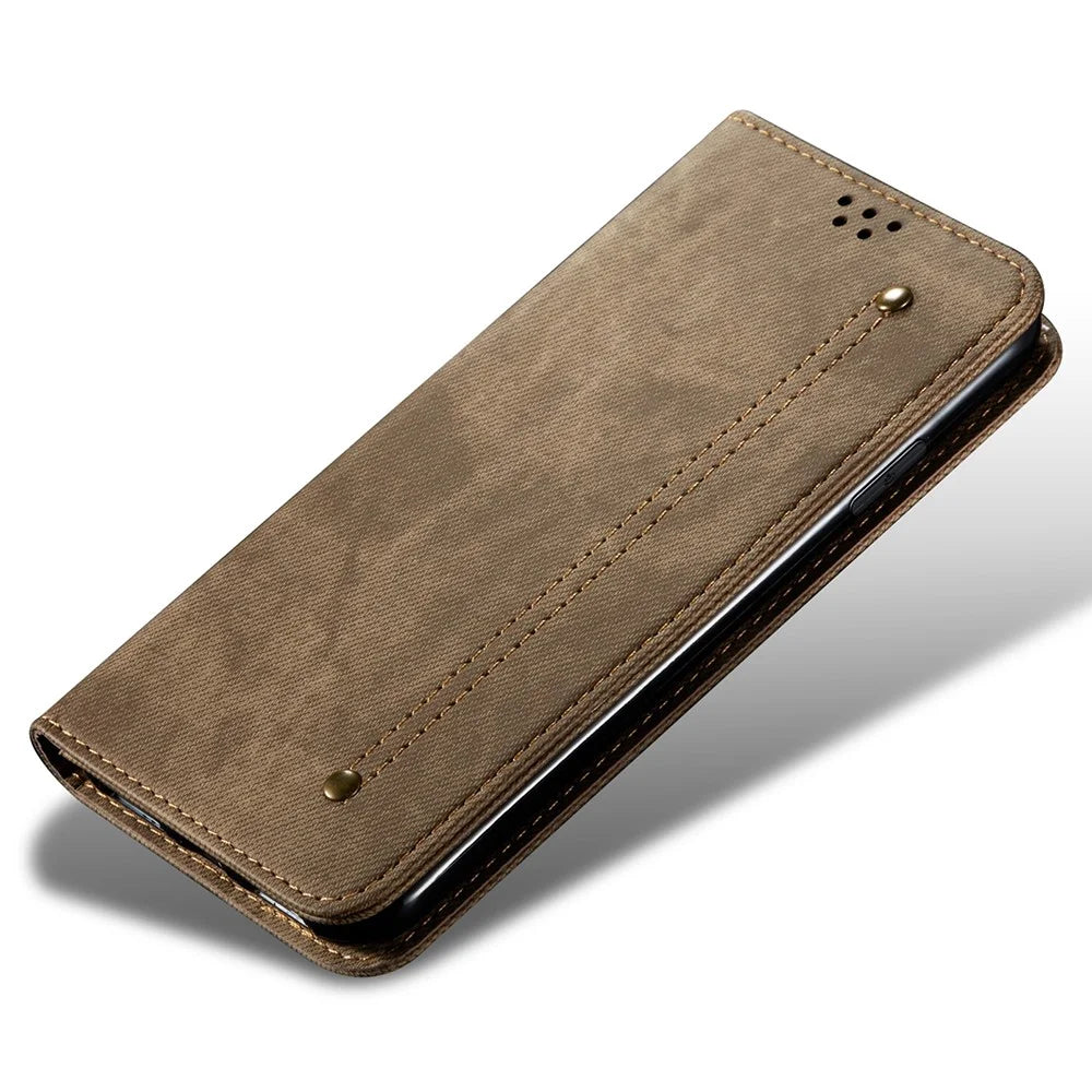 For Samsung Galaxy S24+ Case Flip Stand Wallet PU Leather Cell Phone Cover - Khaki - 4