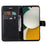 For Samsung Galaxy A05s 4G Case Solid Color Leather Mobile Cover Wallet Stand with Strap - Black - 2