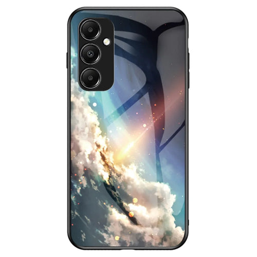 For Samsung Galaxy A05s 4G Case Starry Sky Pattern Tempered Glass+PC+TPU Anti-drop Phone Cover - Bright Starry Sky - 1