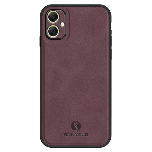 ANNYOJO For Samsung Galaxy A05 4G Case PU Leather+PC+TPU Mobile Phone Back Cover - Wine Red - 1