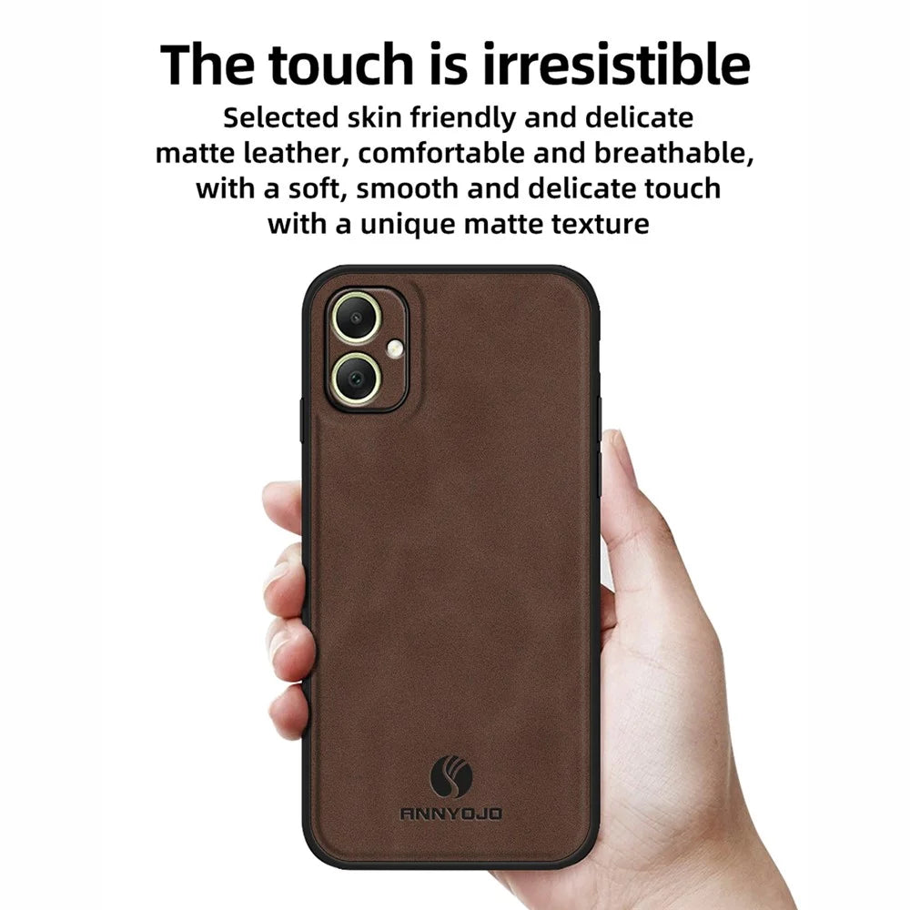 ANNYOJO For Samsung Galaxy A05 4G Case PU Leather+PC+TPU Mobile Phone Back Cover - Wine Red - 2
