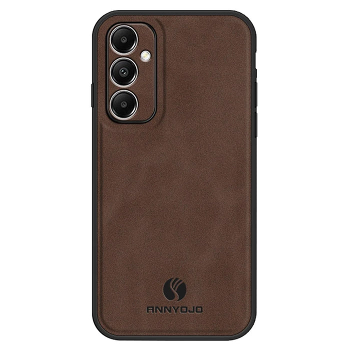 ANNYOJO For Samsung Galaxy A05s 4G Case PU Leather+PC+TPU Shockproof Back Cover - Coffee - 1