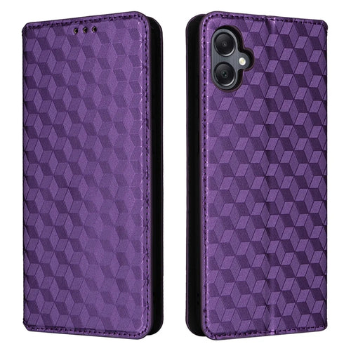 For Samsung Galaxy A05 4G Case Magnetic Closing PU Leather Stand Cover - Purple - 1