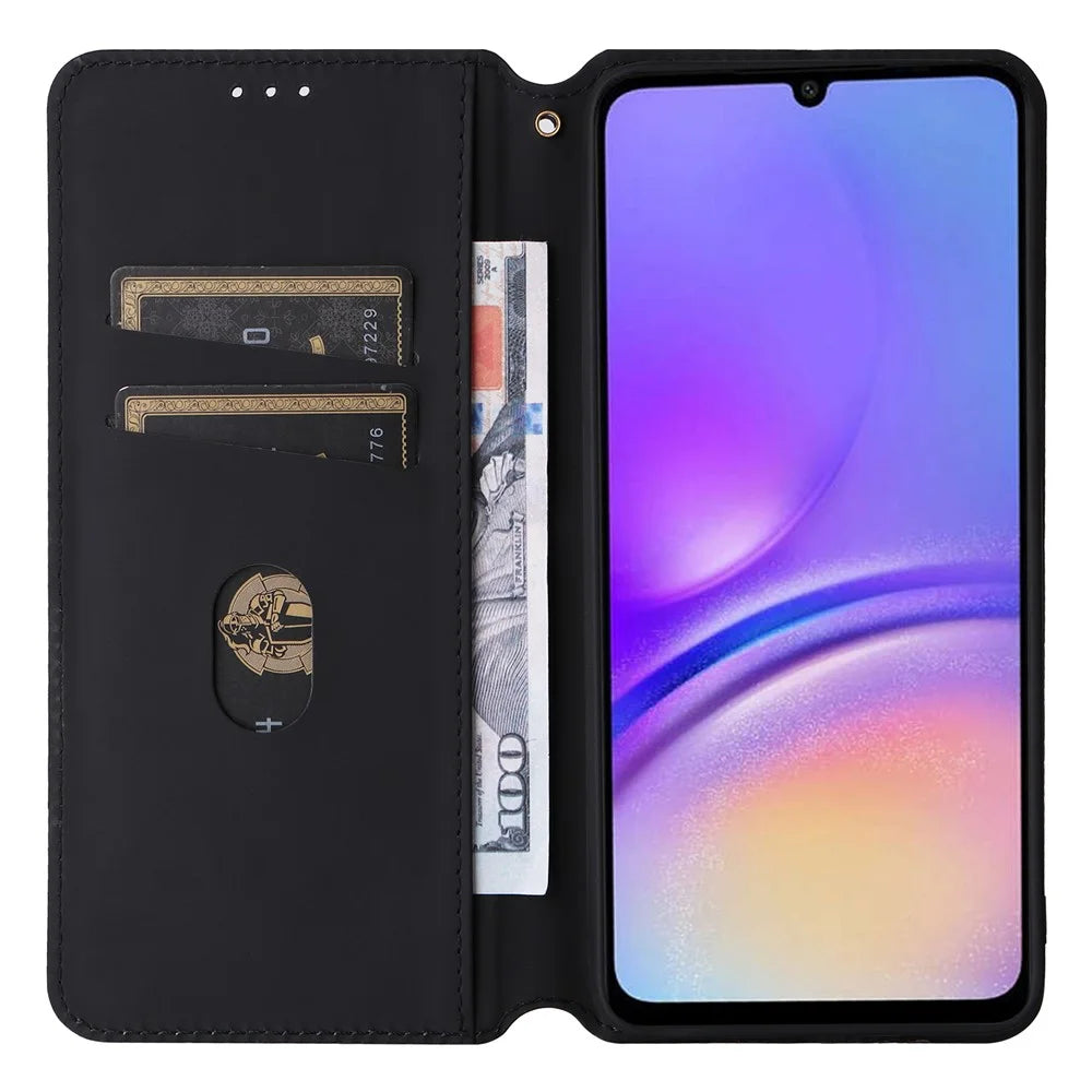 For Samsung Galaxy A05 4G Case Magnetic Closing PU Leather Stand Cover - Purple - 2