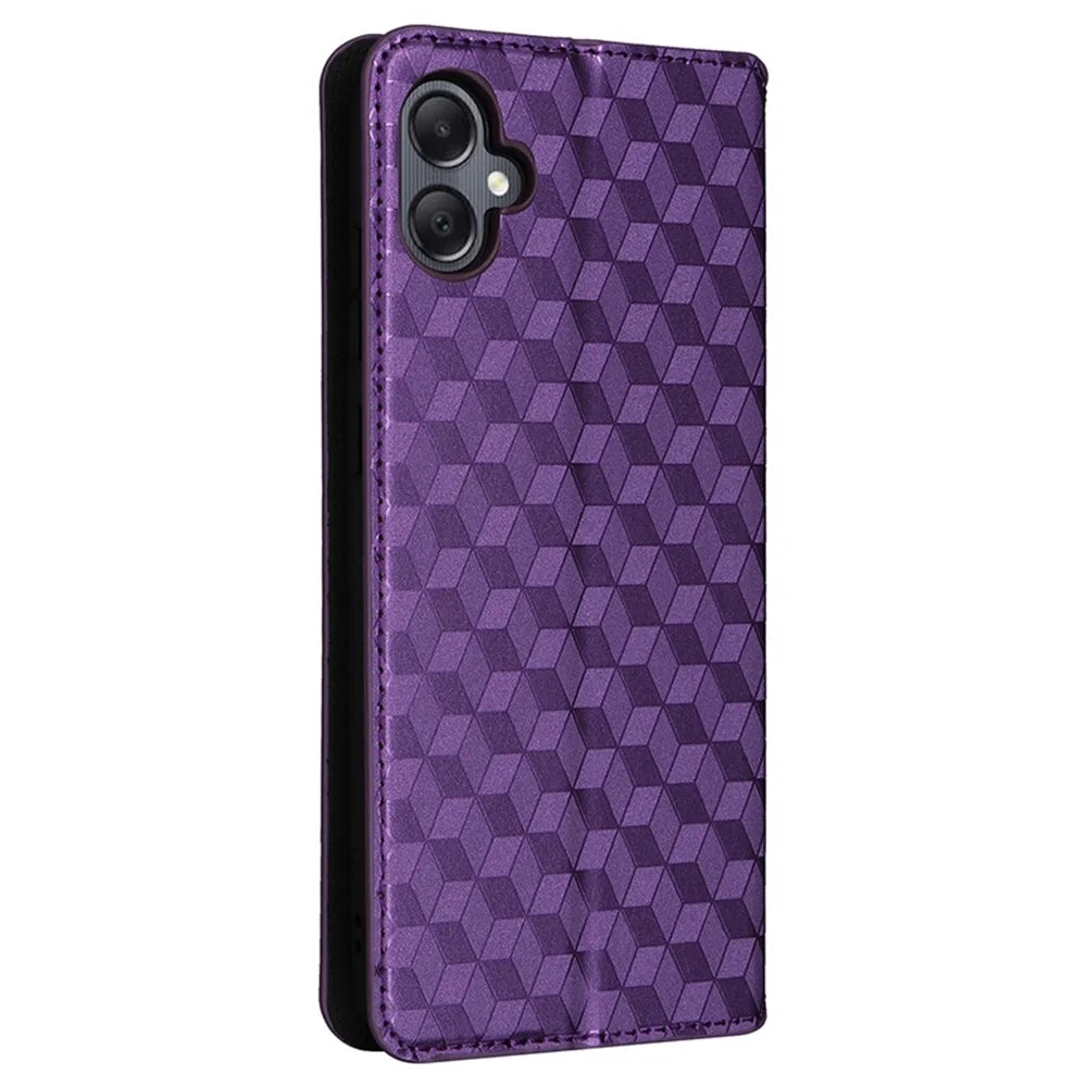For Samsung Galaxy A05 4G Case Magnetic Closing PU Leather Stand Cover - Purple - 6
