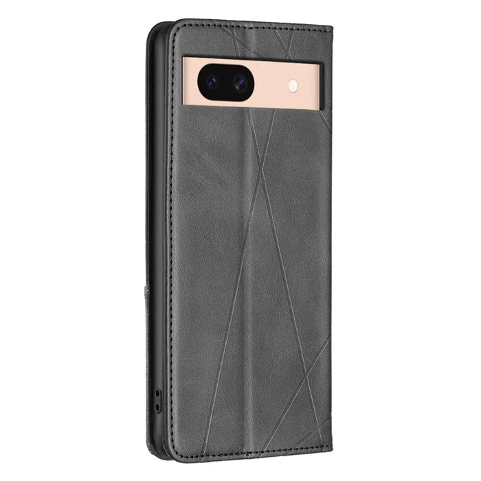 For Google Pixel 8a Case Magnetic Closing PU Leather Phone Cover with Card Slots - Black - 6