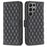 BINFEN COLOR BF Style-14 For Samsung Galaxy S24 Ultra Case Wallet Imprinted Leather Cover - Black - 1