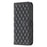BINFEN COLOR BF Style-14 For Samsung Galaxy S24 Ultra Case Wallet Imprinted Leather Cover - Black - 4