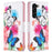 For Samsung Galaxy S25+ / S24+ Case PU Leather Pattern Flip Wallet Smart Phone Cover - Two Butterflies - 1