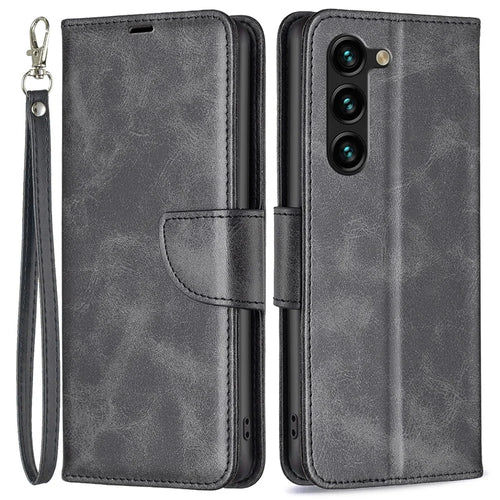 For Samsung Galaxy S25+ / S24+ Case Mobile Phone Shell PU Leather Wallet Cover with Viewing Stand - Black - 1
