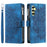 For Samsung Galaxy S24+ Case Mobile Phone Shell Wallet PU Leather Phone Cover with Strap - Blue - 6