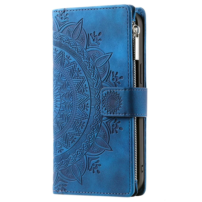 For Samsung Galaxy S24+ Case Mobile Phone Shell Wallet PU Leather Phone Cover with Strap - Blue - 7