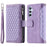 For Samsung Galaxy S24 Case Zipper Pocket Phone Leather Cover with Strap - Purple - 1