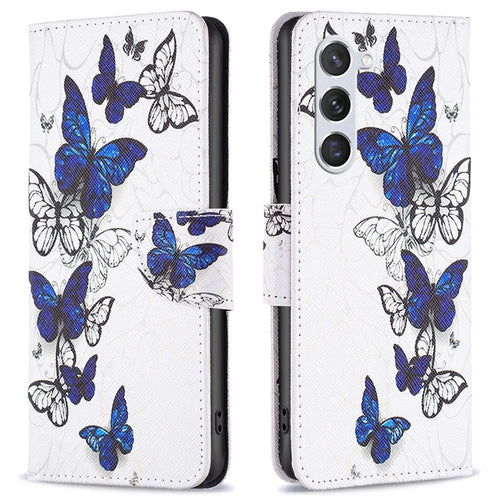 For Samsung Galaxy S25 / S24 Case Pattern Printing Phone Wallet Cover - Butterflies - 1