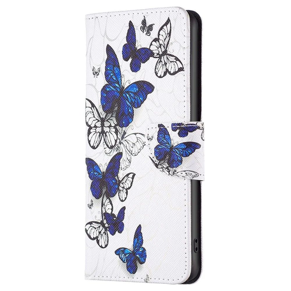 For Samsung Galaxy S25 / S24 Case Pattern Printing Phone Wallet Cover - Butterflies - 5