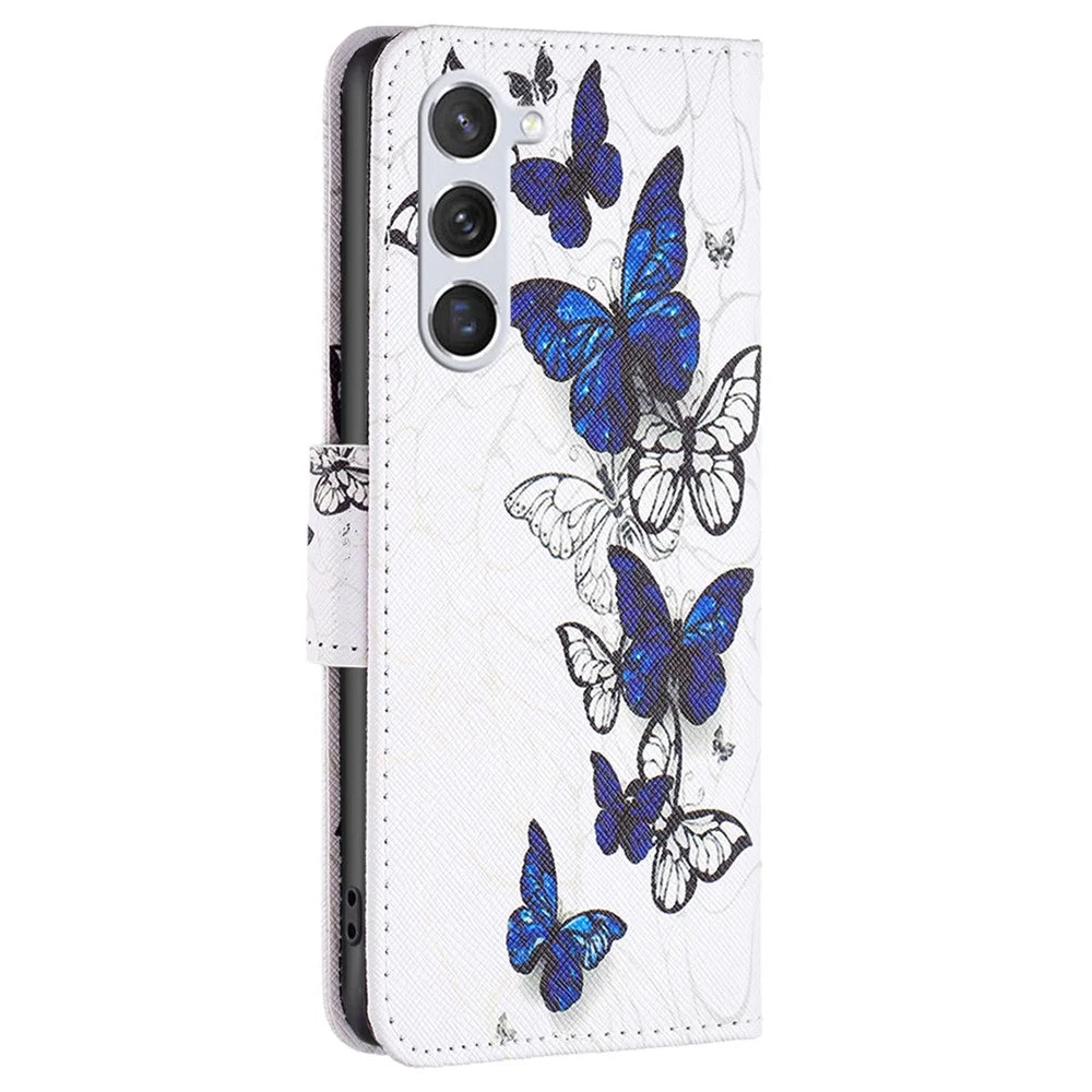 For Samsung Galaxy S25 / S24 Case Pattern Printing Phone Wallet Cover - Butterflies - 6