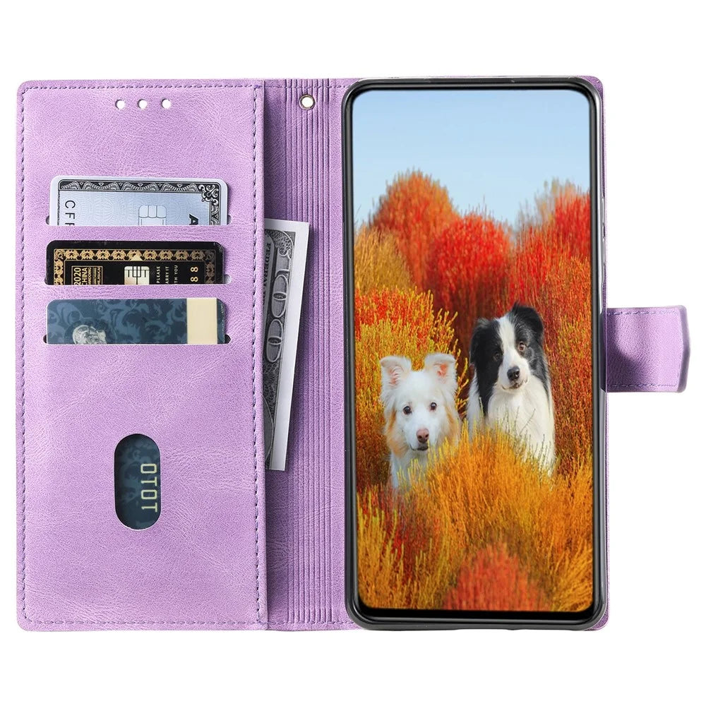 TTUDRCH Style 004 for Samsung Galaxy S24 Ultra Case RFID Blocking Leather Stand Phone Cover - Purple - 2