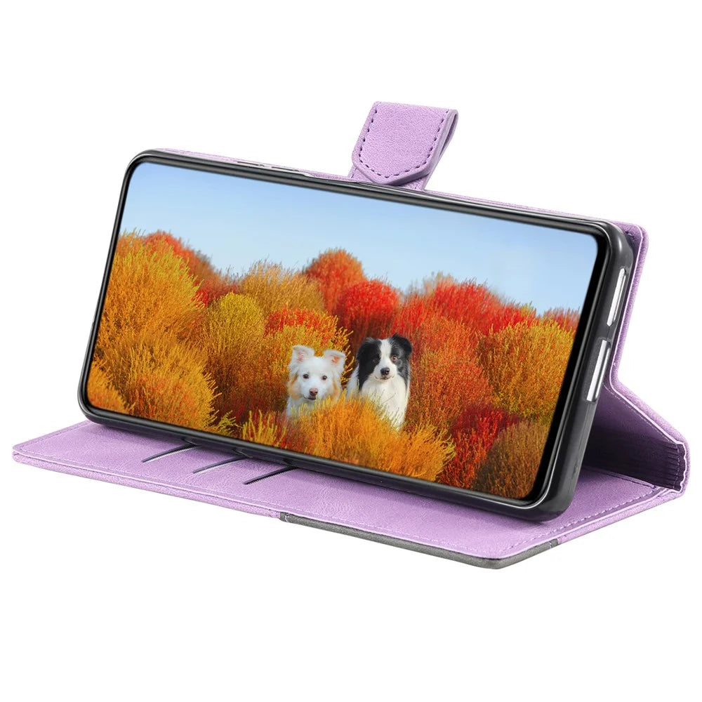TTUDRCH Style 004 for Samsung Galaxy S24 Ultra Case RFID Blocking Leather Stand Phone Cover - Purple - 3