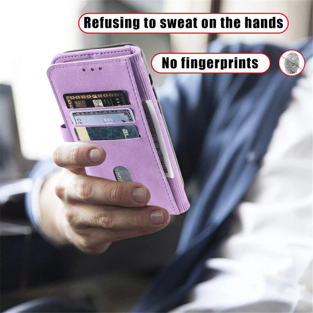 TTUDRCH Style 004 for Samsung Galaxy S24 Ultra Case RFID Blocking Leather Stand Phone Cover - Purple - 6
