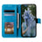 For Samsung Galaxy S24 Leather Case Mandala Flower Wallet Cover with Strap - Blue - 2