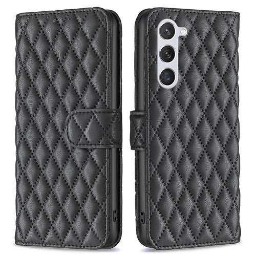 BINFEN COLOR BF Style-14 For Samsung Galaxy S25 / S24 Case PU Leather Wallet Stand Cellphone Cover - Black - 1