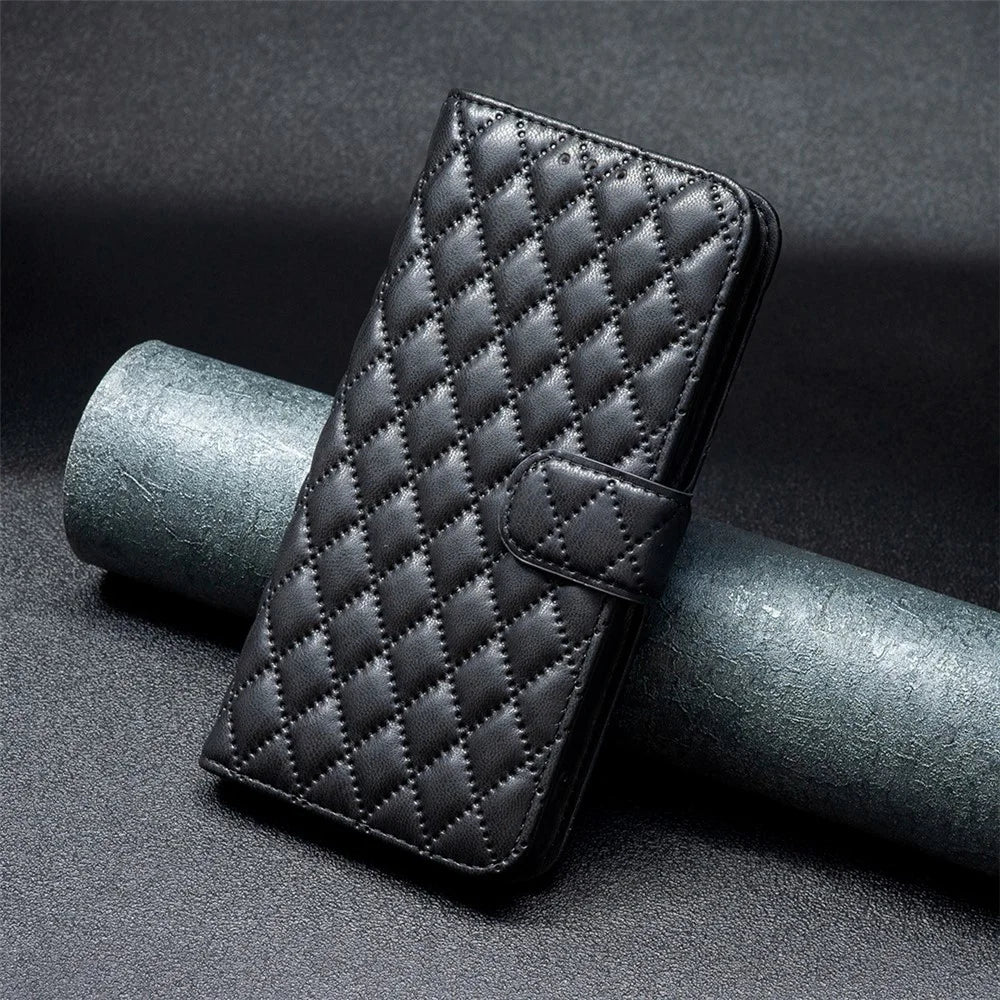 BINFEN COLOR BF Style-14 For Samsung Galaxy S25 / S24 Case PU Leather Wallet Stand Cellphone Cover - Black - 7