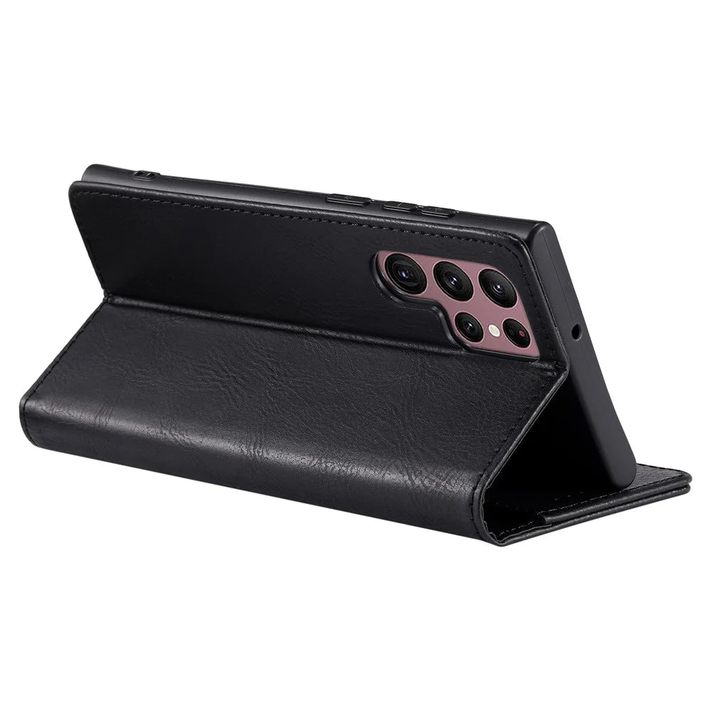 TTUDRCH Style 007 For Samsung Galaxy S24 Ultra Case RFID Blocking Wallet Cover - Black - 4