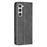 For Samsung Galaxy S25 / S24 Case Magnetic Closing PU Leather Card Slots Phone Cover - Black - 6