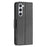 For Samsung Galaxy S25 / S24 Wallet Case with Wrist Strap Litchi Texture Leather Phone Stand Cover - Black - 5