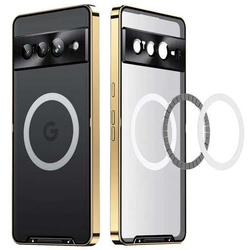 For Google Pixel 8 Pro Case Lens Protection Matte Phone Cover Magnetic Case - Gold - 2