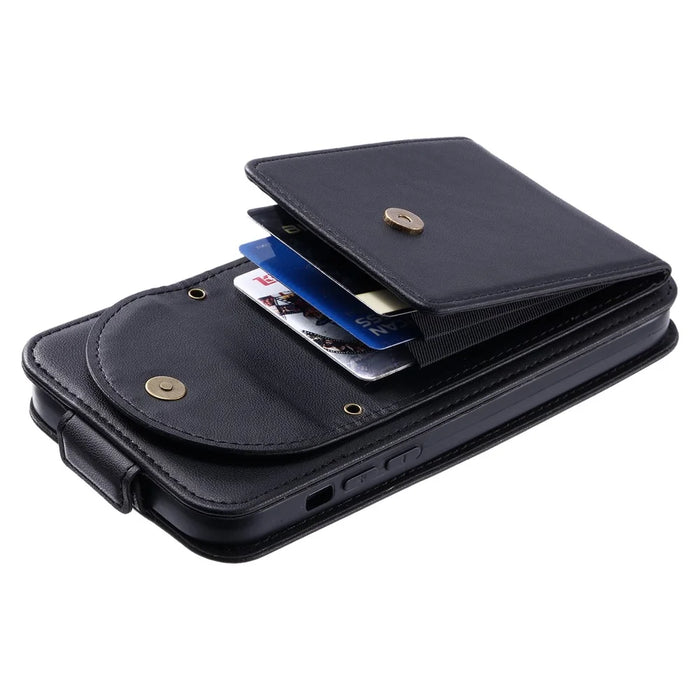 For Samsung Galaxy S23 Case Mobile Phone PU Leather+TPU Vertical Flip Cover - Black - 4