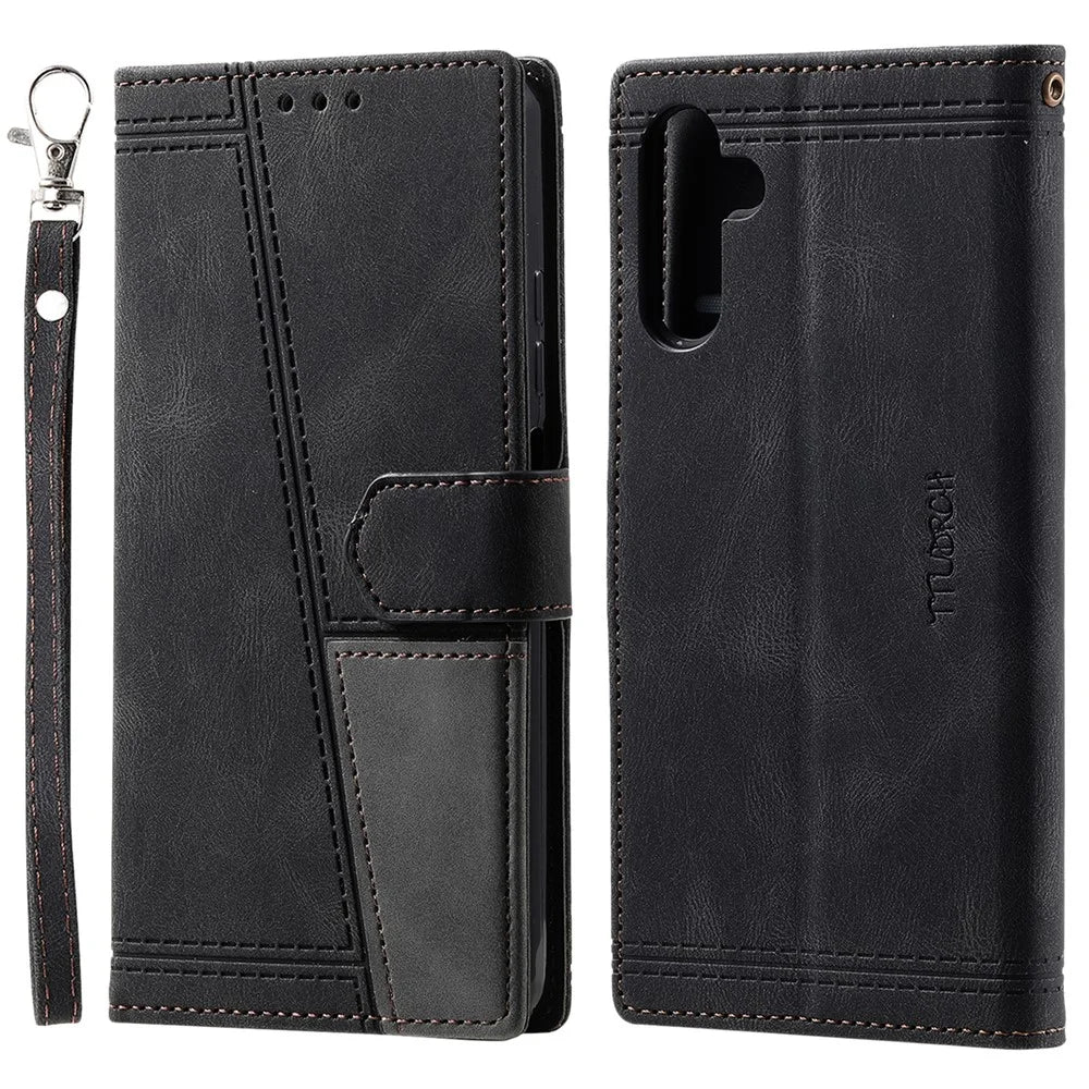 TTUDRCH Style 004 for Samsung Galaxy S24+ Case RFID Blocking Wallet Leather Cover - Black - 1