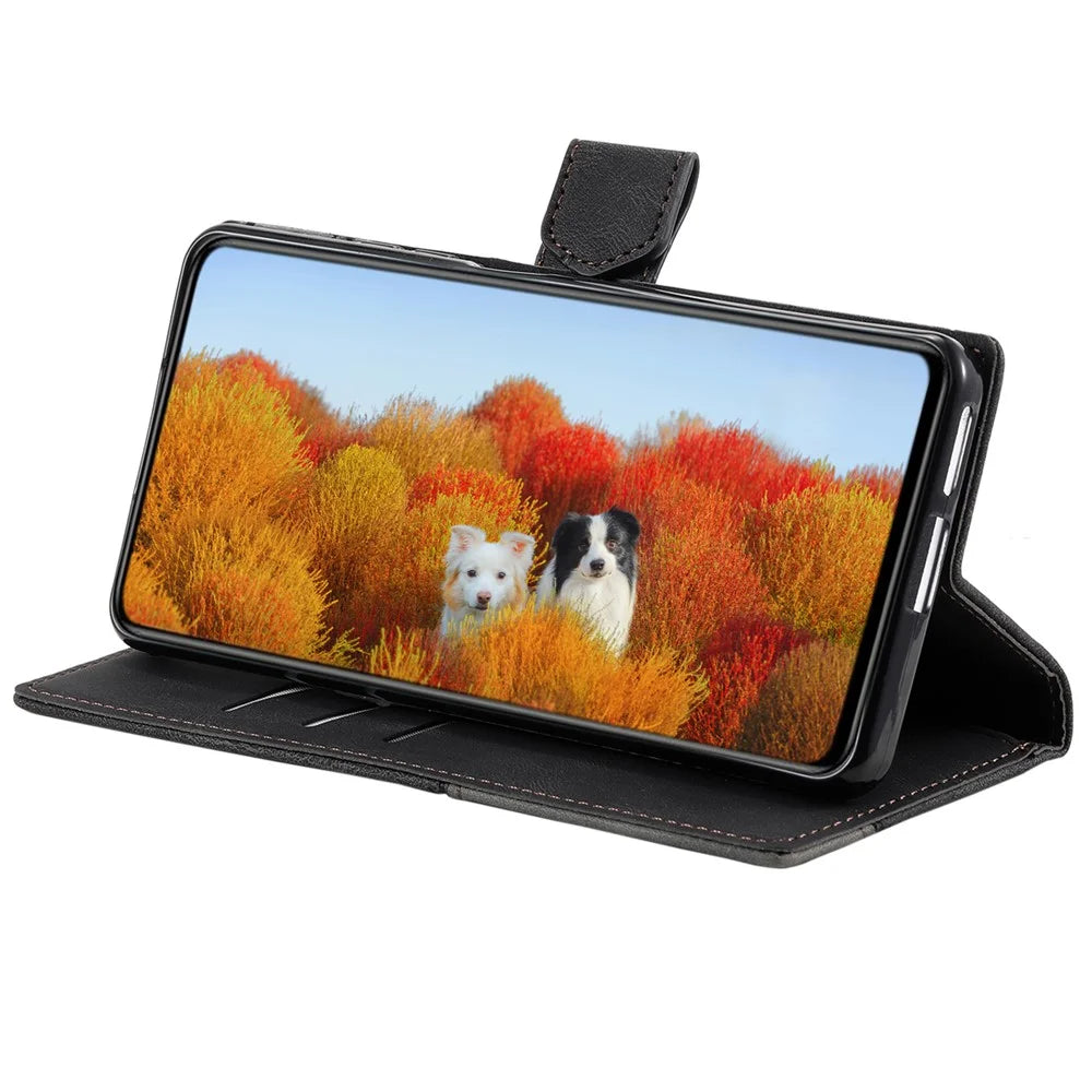TTUDRCH Style 004 for Samsung Galaxy S24+ Case RFID Blocking Wallet Leather Cover - Black - 3