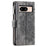 For Google Pixel 8 Case Magnetic PU Leather Wallet Phone Cover with Strap - Grey - 7