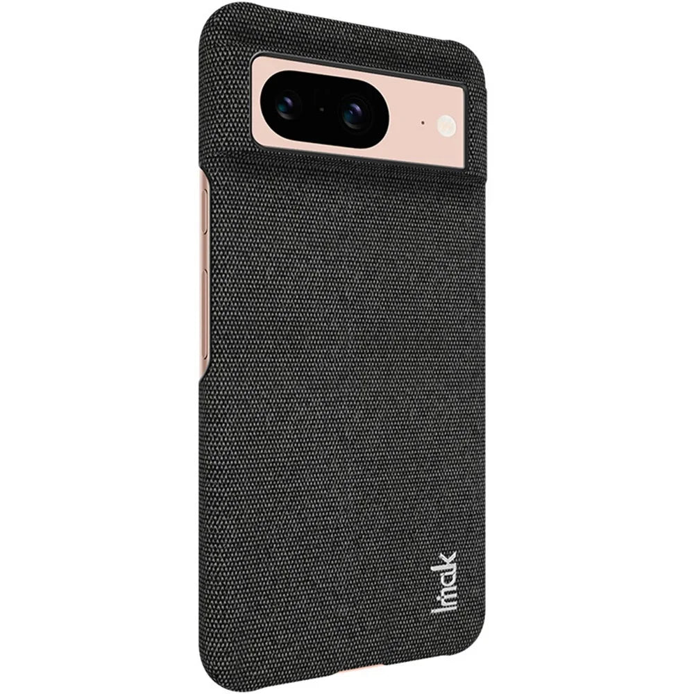 IMAK Ruiyi Series for Google Pixel 8 Case Cloth Texture Bump Proof PU Leather + PC Cell Phone Cover - Black - 6