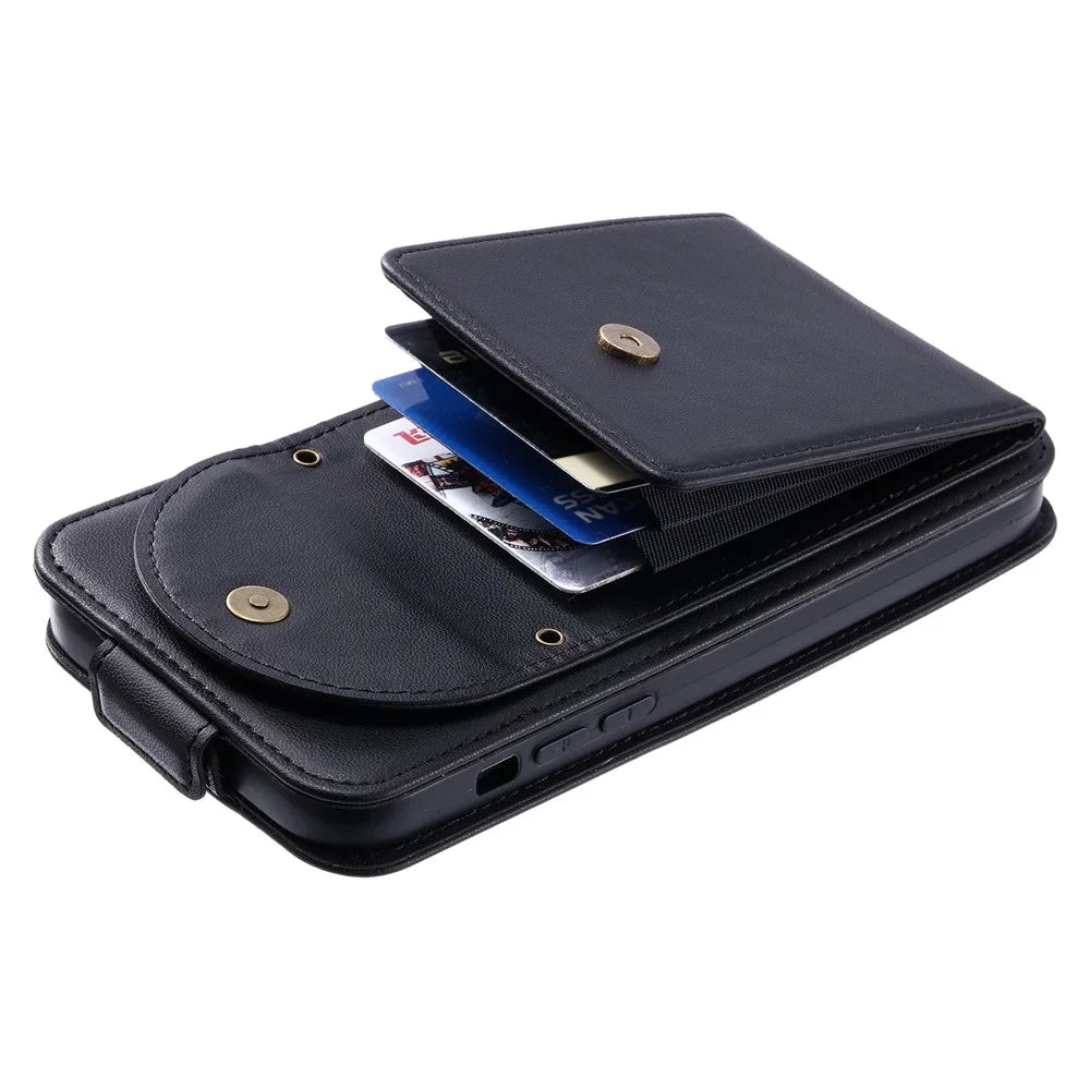 For Samsung Galaxy A52 4G / A52 5G / A52s 5G Case Fall Proof Leather+TPU Vertical Flip Stand Cover - Black - 4