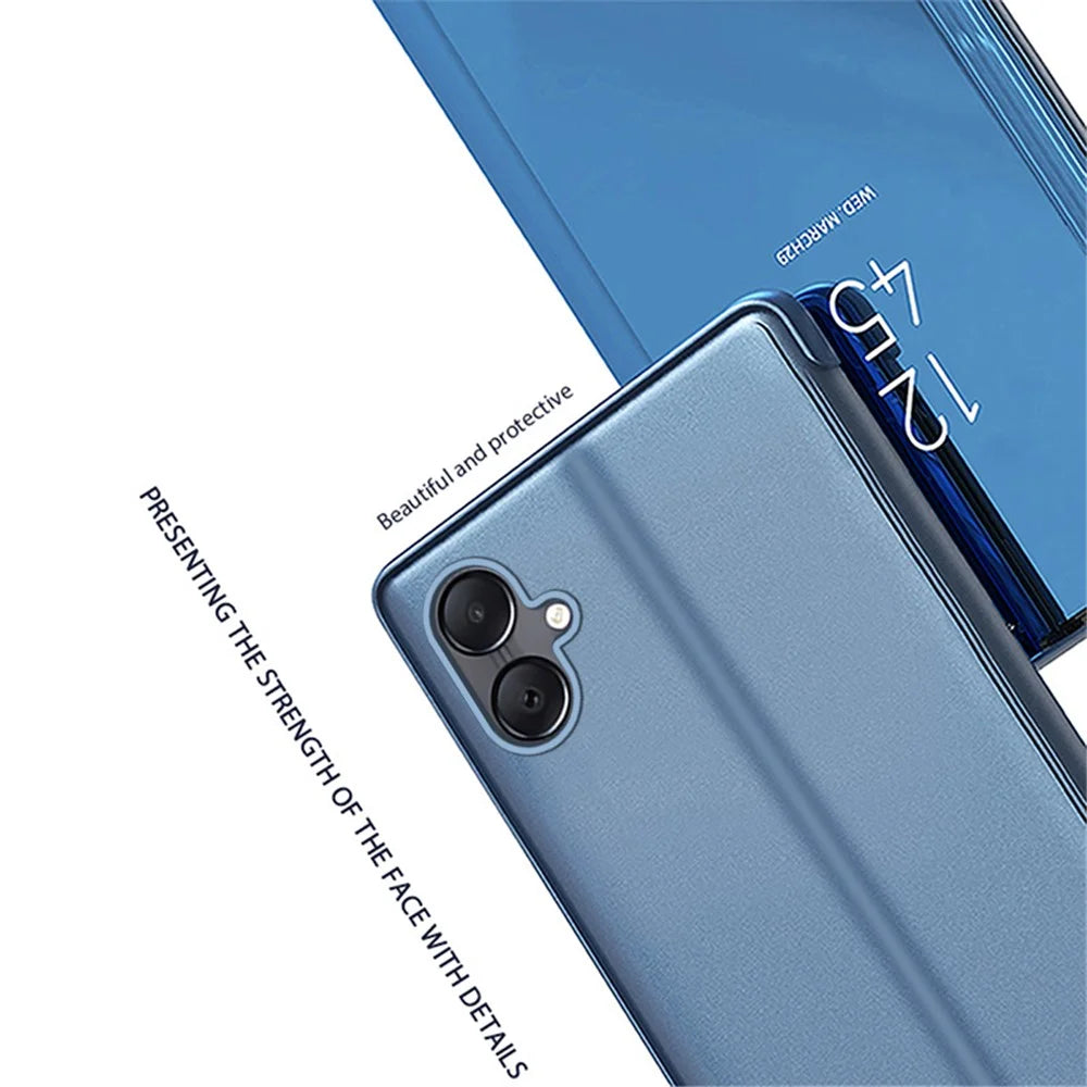 For Samsung Galaxy A05 4G Flip Leather Cover with Stand Full Body Protective Phone Case - Blue - 5