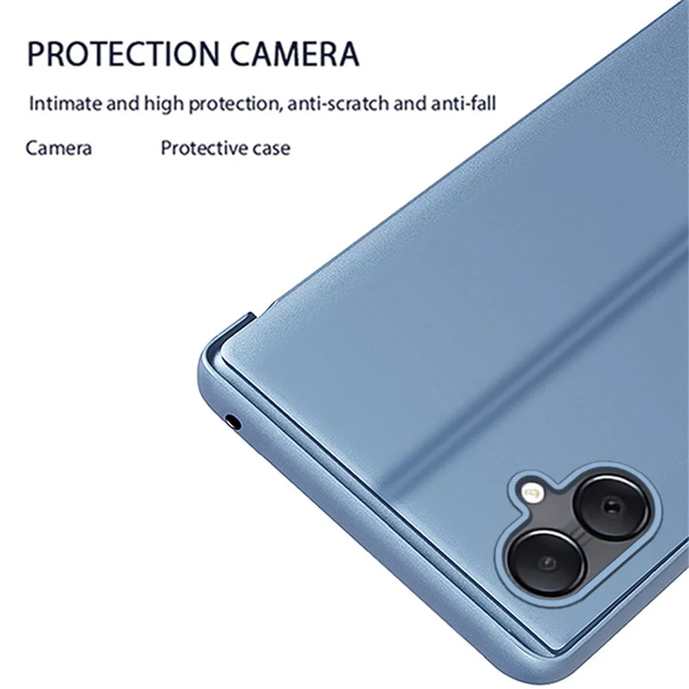 For Samsung Galaxy A05 4G Flip Leather Cover with Stand Full Body Protective Phone Case - Blue - 6