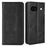For Google Pixel 8a Phone Case Retro PU Leather Cell Phone Cover Wallet - Black - 1