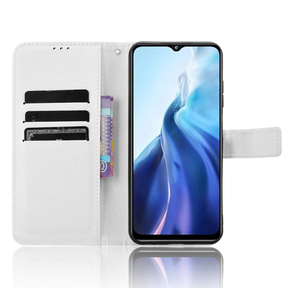 For Oukitel C35 / C36 Case Wallet Diamond Texture Anti-drop Phone Cover - White - 2