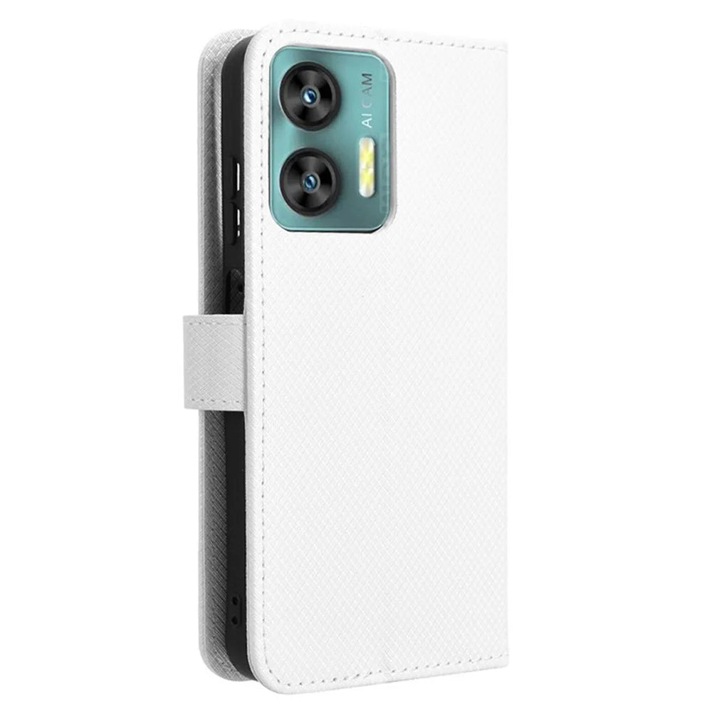 For Oukitel C35 / C36 Case Wallet Diamond Texture Anti-drop Phone Cover - White - 7
