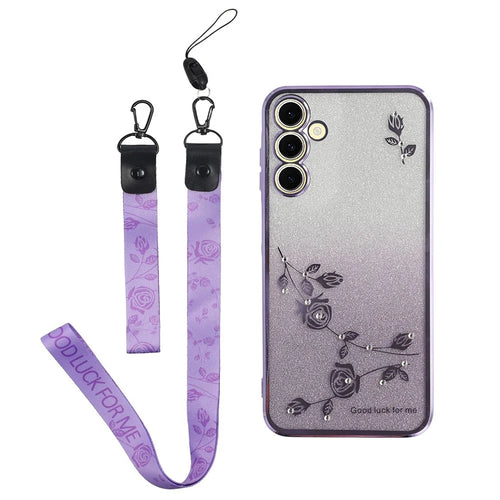 KADEM For Samsung Galaxy A05s 4G TPU Case Fashion Gradient Phone Cover with Strap - Purple - 1