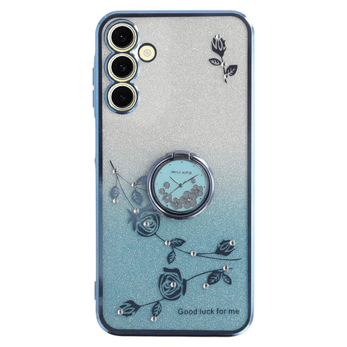 KADEM For Samsung Galaxy A05s 4G TPU Case Rhinestone Flower Phone Kickstand Cover - Blue - 1