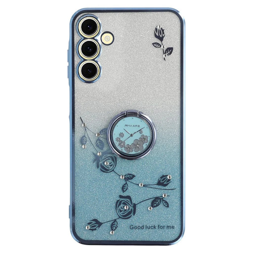 KADEM For Samsung Galaxy A05s 4G TPU Case Rhinestone Flower Phone Kickstand Cover - Blue - 1