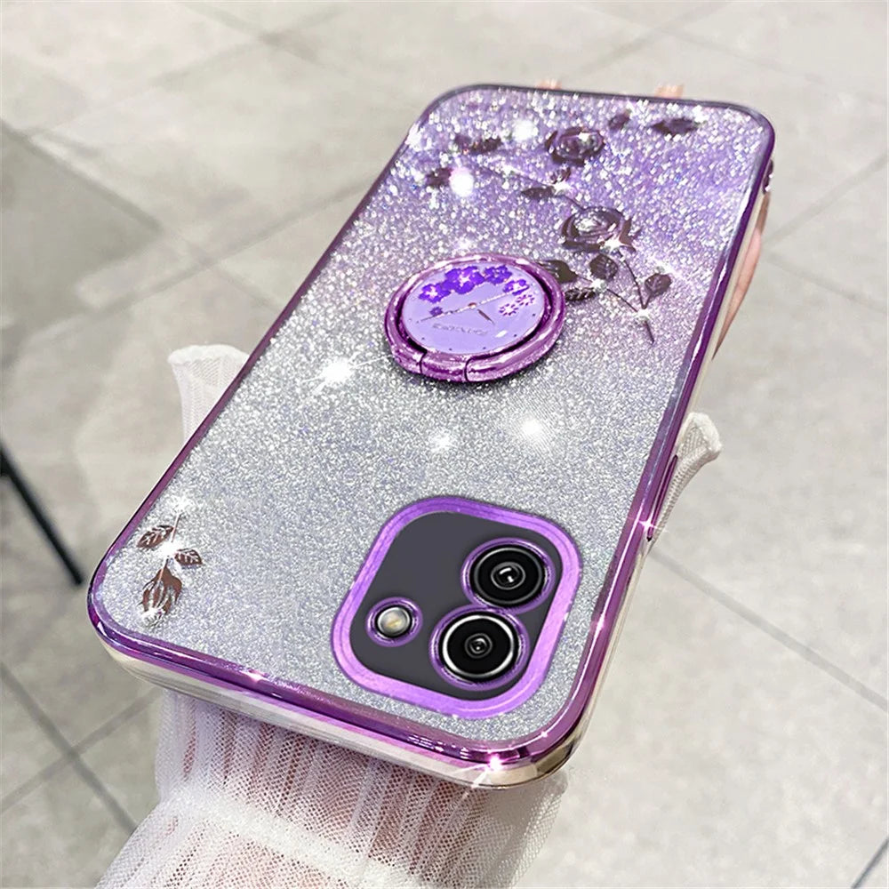 KADEM For Samsung Galaxy A03 (164.2mm) Case Ring Kickstand Fashion TPU Phone Cover - Purple - 2